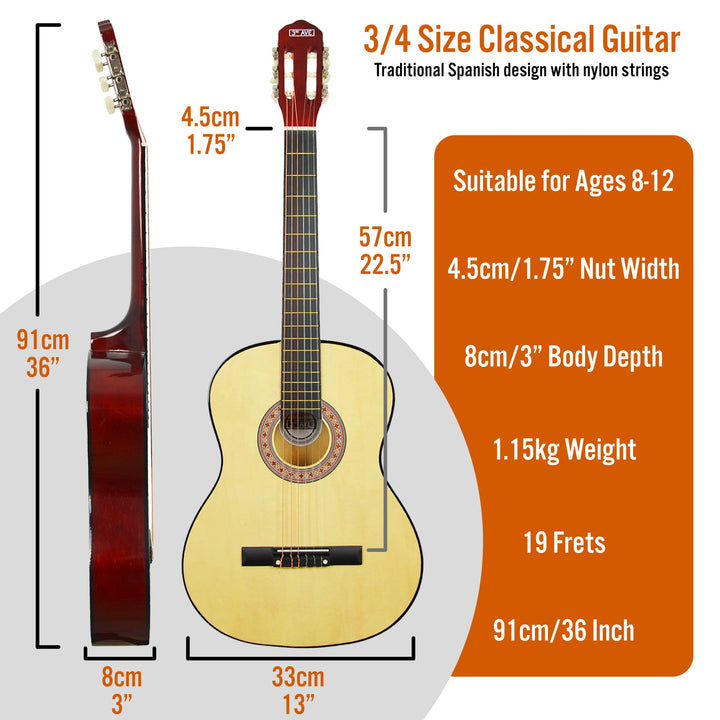 3rd Avenue 3/4 Size Classical Guitar Pack - Natural