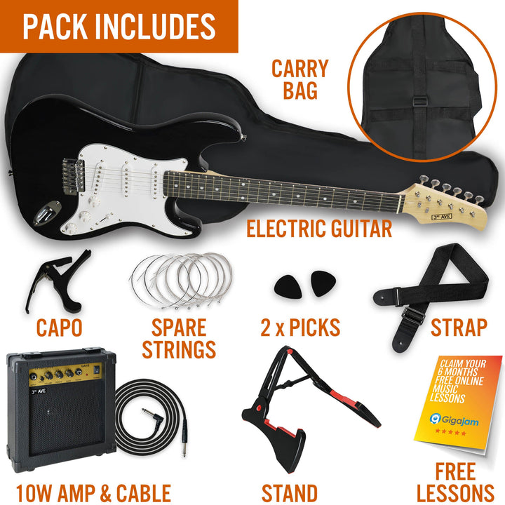 3rd Avenue Electric Guitar Pack - Black