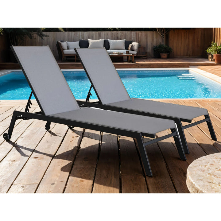 Sirocco (Set of 2) Sunloungers - Black