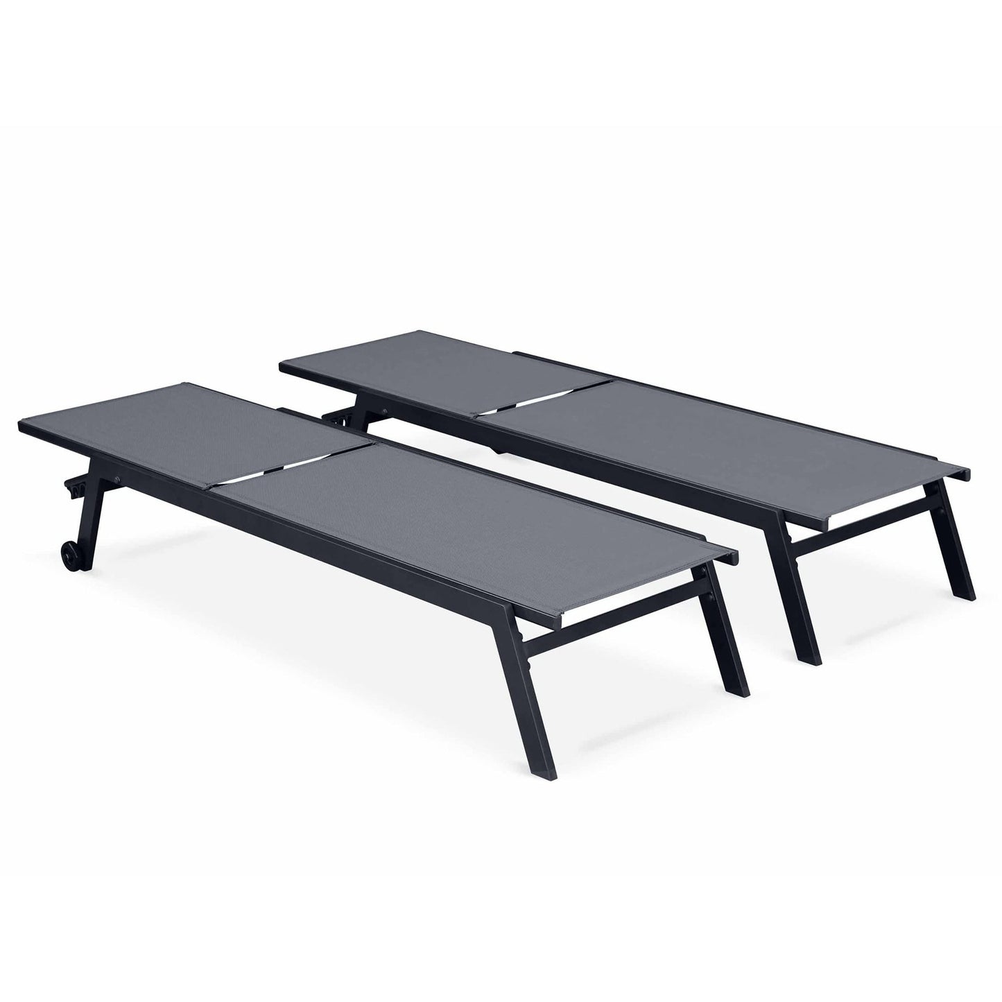 Sirocco (Set of 2) Sunloungers - Black