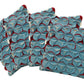 Pack of 4 Covers Amelie Aqua Blue & Red 3D Texture Cushion Covers