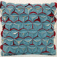 Pack of 4 Covers Amelie Aqua Blue & Red 3D Texture Cushion Covers