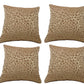 Pack of 4 Flower Beige Petal Design Square Cushion Covers