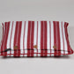 Aqua Red & White Striped Cushion Cover