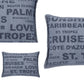 Pack of 4 Denim Sunshine Wording Cushion Cover Cruises, Caribbean, Love etc