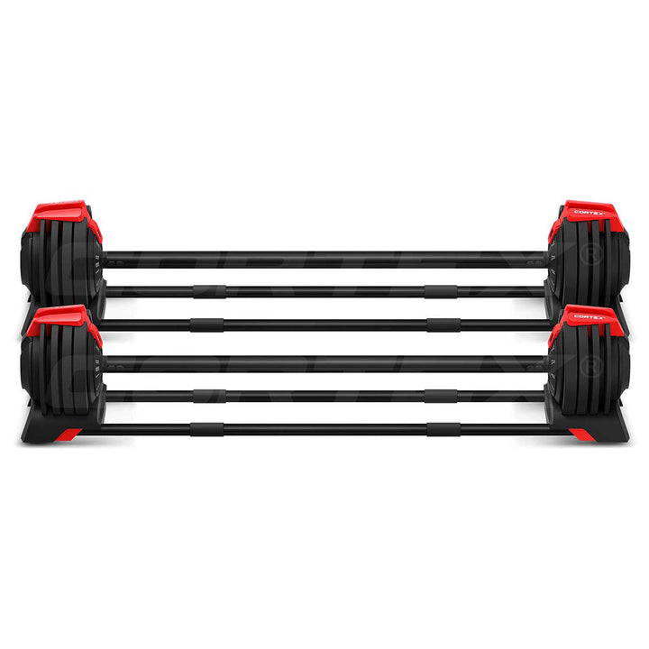 CORTEX Revolock V2 48kg Pair Set Adjustable Steel Dumbbell Barbell Kettlebell All-in-One