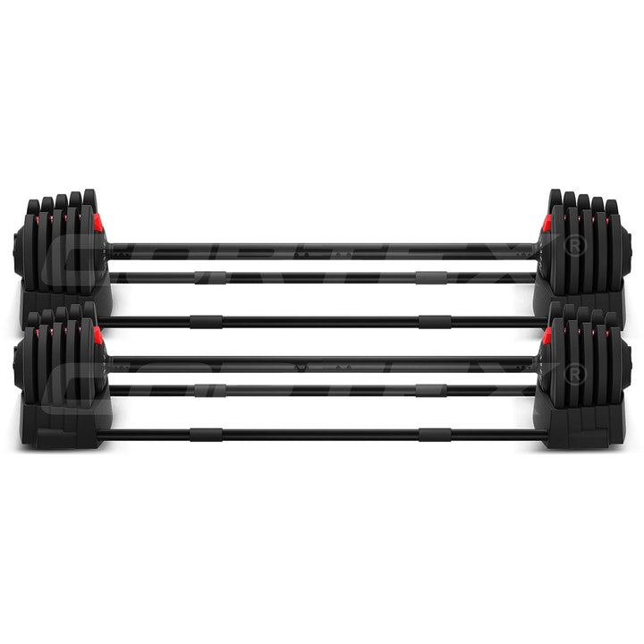 CORTEX Revolock V2 80kg Pair Set Adjustable Steel Dumbbell Barbell All-in-One