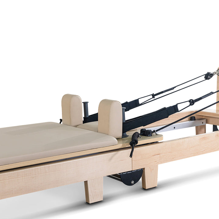 Lifespan Fitness Contour Folding Wooden Pilates Reformer Machine Set (Beige)