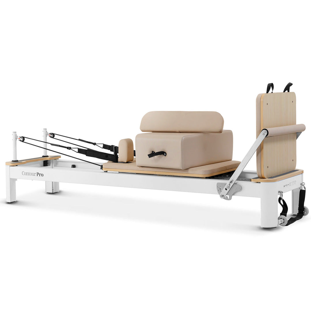 Lifespan Fitness Contour Pro Aluminum Pilates Reformer Bed Set (Beige)