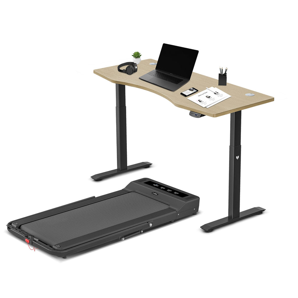 LSG Nimbus Walking Pad Treadmill + ErgoDesk Automatic Standing Desk 1500mm (Oak)