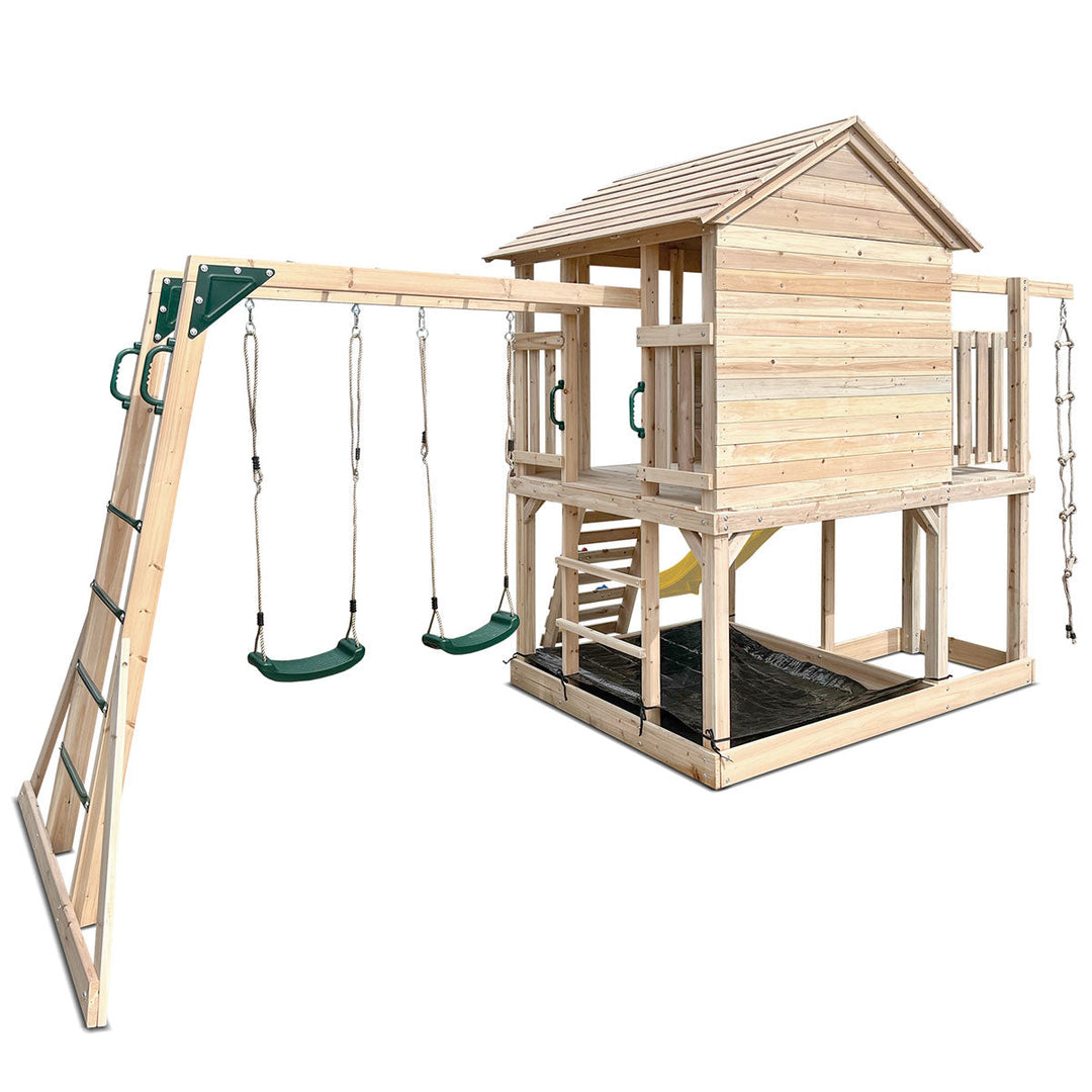 Lifespan Kids Kingston Cubby House with 2.2m Yellow Slide