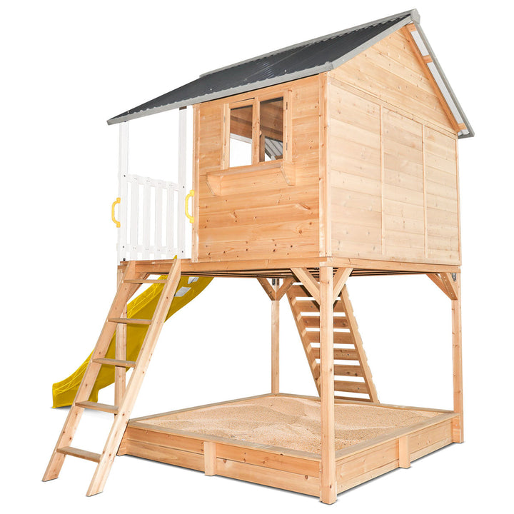 Lifespan Kids Winchester Cubby House with Elevation Platform and Yellow Slide