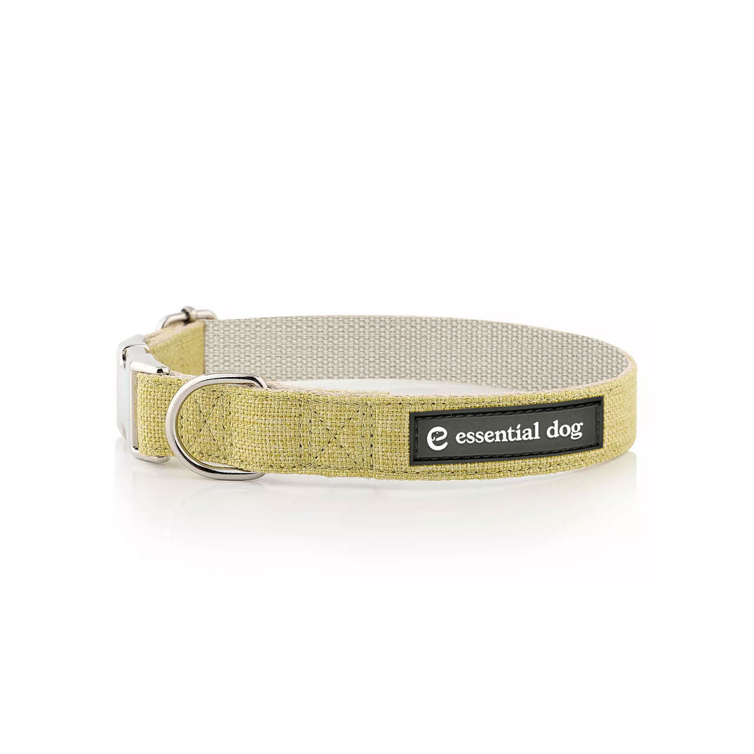 Natural Hemp & Cotton Dog Collar (Grass Green)