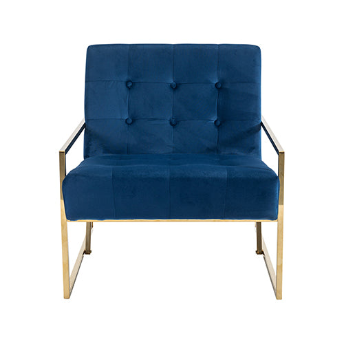 Carman Arm Chair Blue Velvet