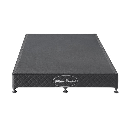 Mattress Base Ensemble King Size Solid Wooden Slat in Black with Removable Cover