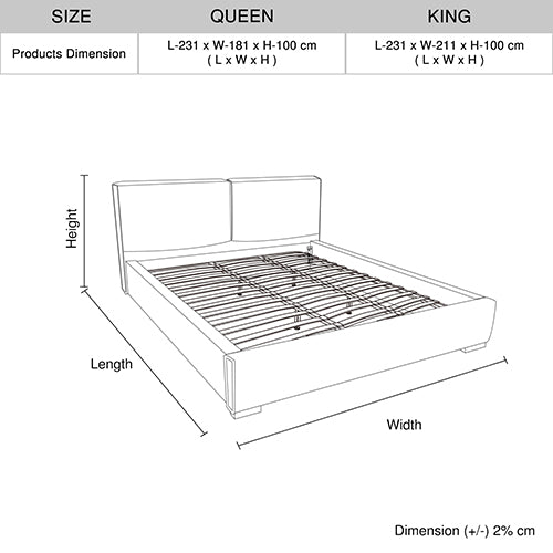 Louis 4pc Queen Bedroom Suite MDF With PU Leather Wooden Legs