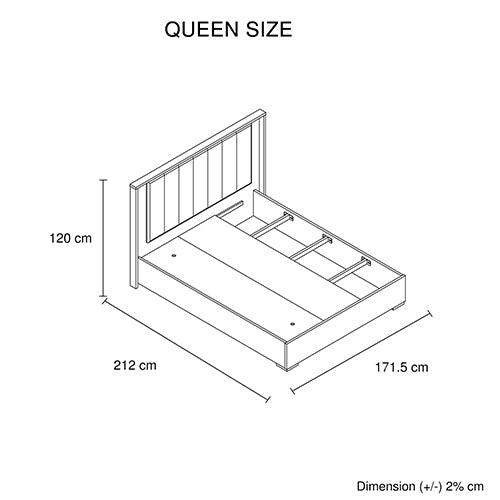 Queen 4 Pcs Bedroom Suite with Dresser Fabric Upholstery MDF Combination of Champagne and Black Colour