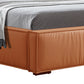 Louis Queen Bed Frame PU leather KD Slat in Wooden Legs