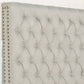 Bed Head King Size French Provincial Headboard Upholsterd Fabric Beige