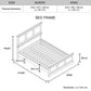 King Bed Frame in Solid Wood with Slats Support in Grey colour