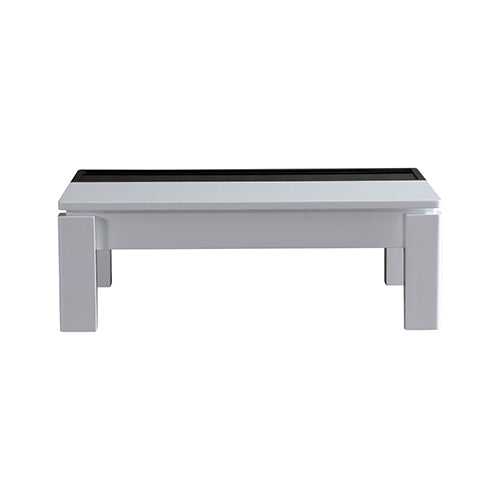 Coffee Table High Gloss Finish Lift Up Top MDF Black & White Colour Interior Storage