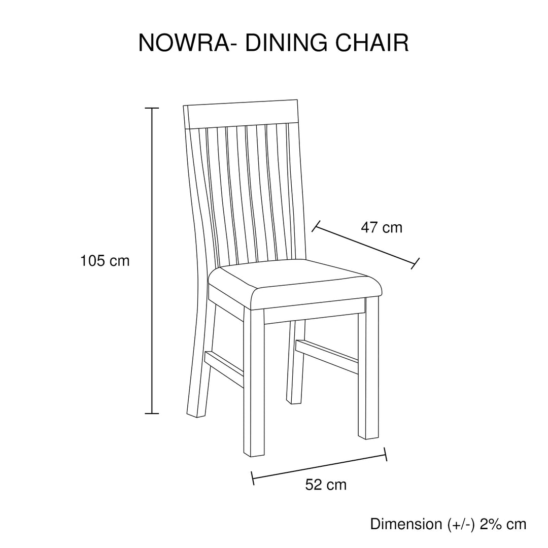 7 Pieces Dining Suite 180cm Medium Size Dining Table & 6X Chairs with Solid Acacia Wooden Base in Oak Colour