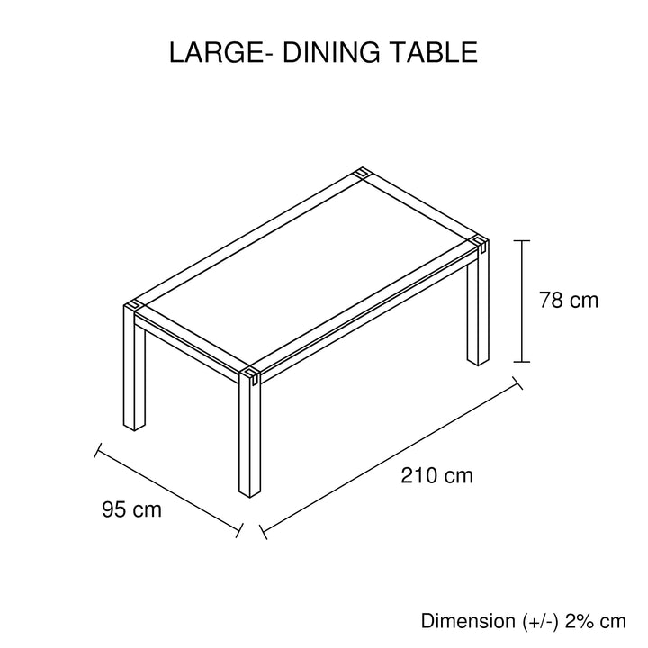 9 Pieces Dining Suite 210cm Large Size Dining Table & 8X Chairs with Solid Acacia Wooden Base in Chocolate Colour