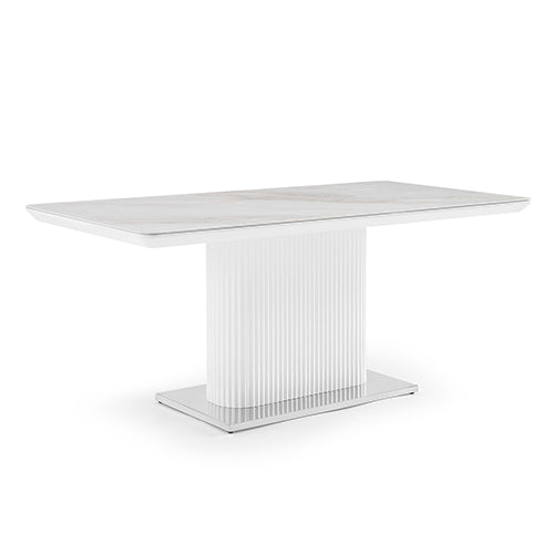 Dining Table Ceramic Table Top MDF Stainless Steel feet