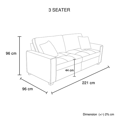 Milano 3-2 Seater Sofa Set Polyester Fabric Multilayer Two Pillows Attached Individual Pocket Spring