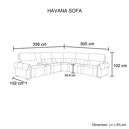 Havana 6 Seater Genuine Leather Recliner Sofa Power Slide Chaise Zero Gravity Mechanism