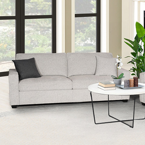 Milano 3 Seater Sofa Set Polyester Fabric Multilayer Two Pillows Attached Individual Pocket Spring