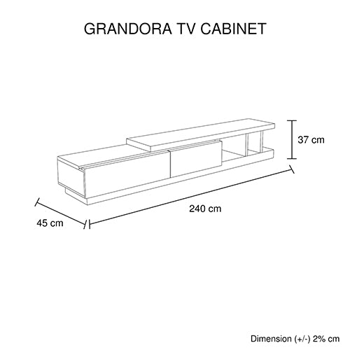 TV Cabinet with 2 Storage Drawers With High Glossy Assembled Entertainment Unit in Black & White colour