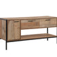 TV Cabinet with 2 Storage Drawers Cabinet Natural Wood Like Particle board Entertainment Unit in Oak colour