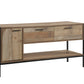 TV Cabinet with 2 Storage Drawers Cabinet Natural Wood Like Particle board Entertainment Unit in Oak colour