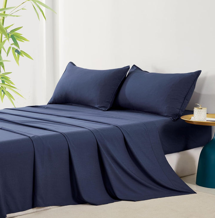 Bamboo Microfibre Sheet Set - Navy - Single