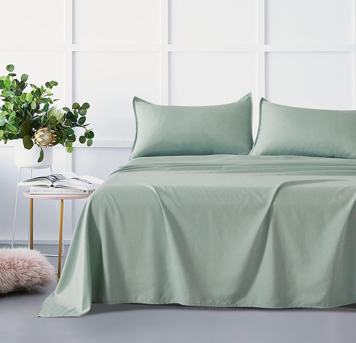 Bamboo Microfibre Sheet Set - Sage Green - Single