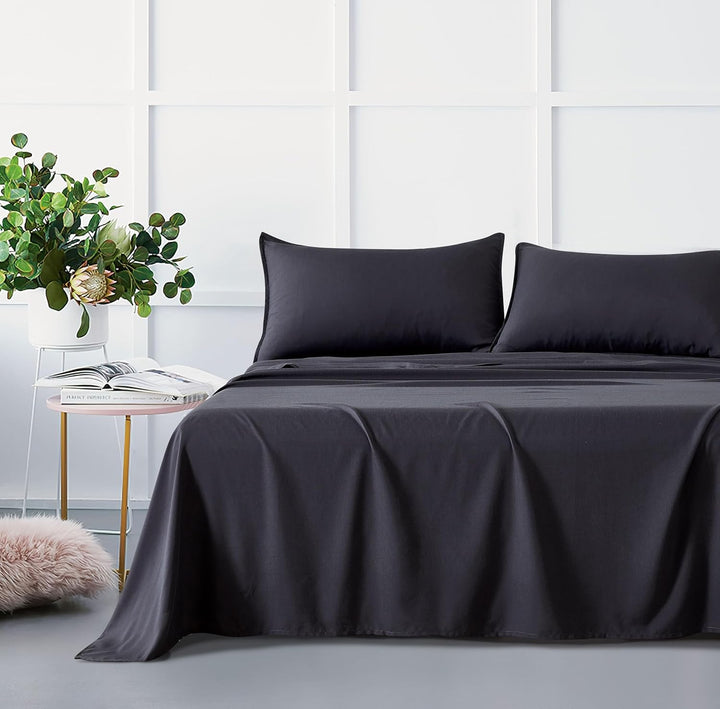 Bamboo Microfibre Sheet Set - Charcoal - Double