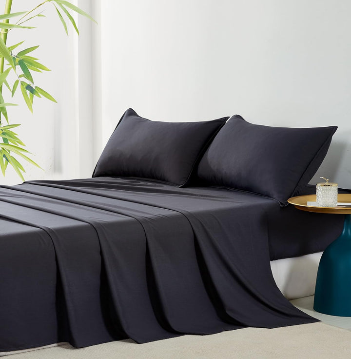 Bamboo Microfibre Sheet Set - Charcoal - Double