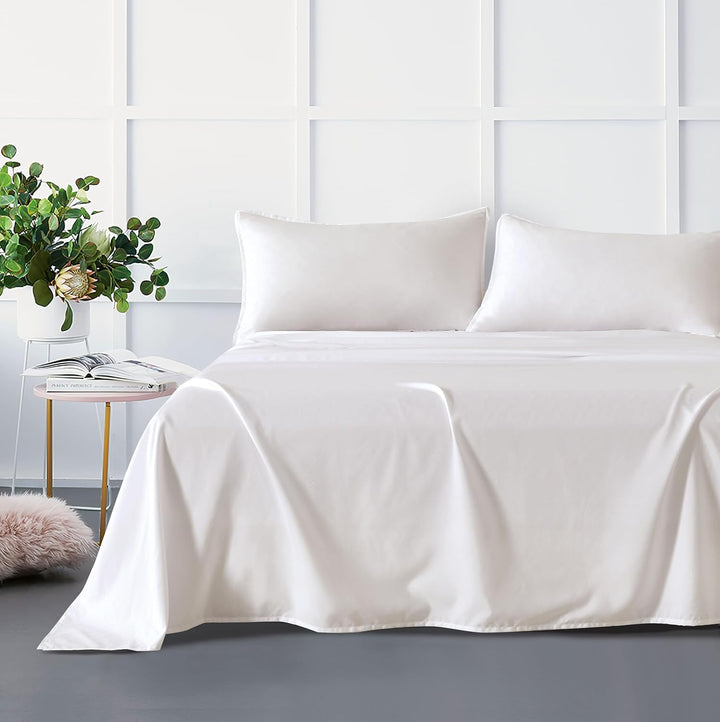 Bamboo Microfibre Sheet Set - White - Double