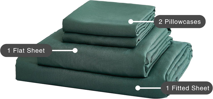 Bamboo Microfibre Sheet Set - Green - Queen