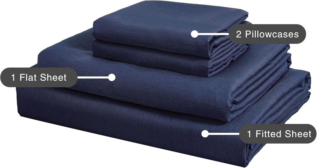 Bamboo Microfibre Sheet Set - Navy - Queen