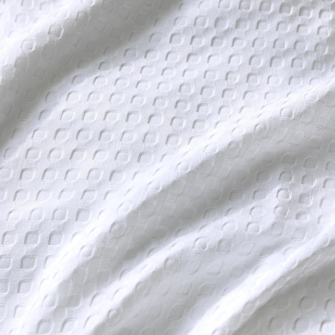 100% Premium Waffle Microfibre Quilt Cover Set (3Pcs) - White - King