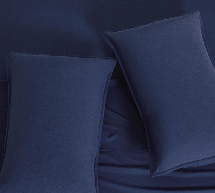 Bamboo Microfibre Quilt Cover Set - Navy - Super King