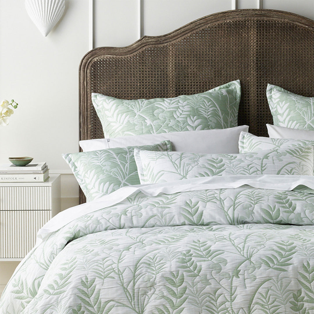 Bianca Eden Sage Jacquard Bedspread Set Double