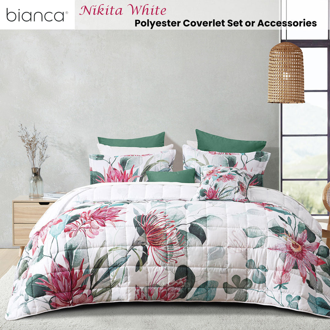 Bianca Nikita White Polyester Coverlet Set Super King