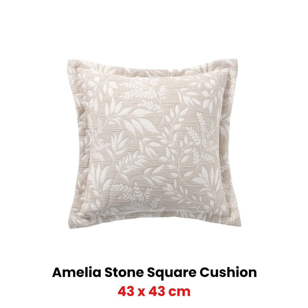 Bianca Ameila Stone Square Filled Cushion 43 x 43cm