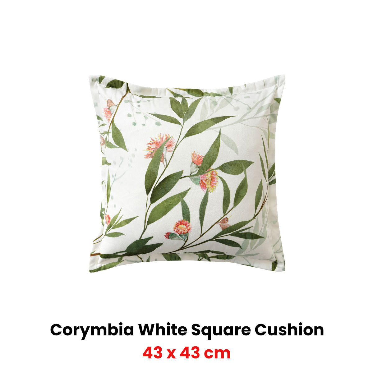 Bianca Corymbia White Velvet Square Filled Cushion 43 x 43cm