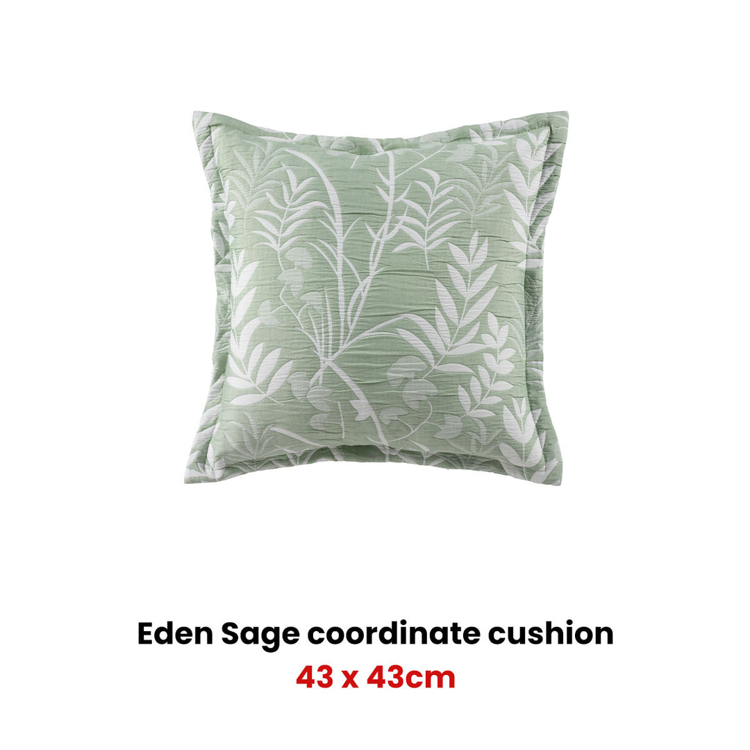 Bianca Eden Sage Coordinate Square Filled Cushion