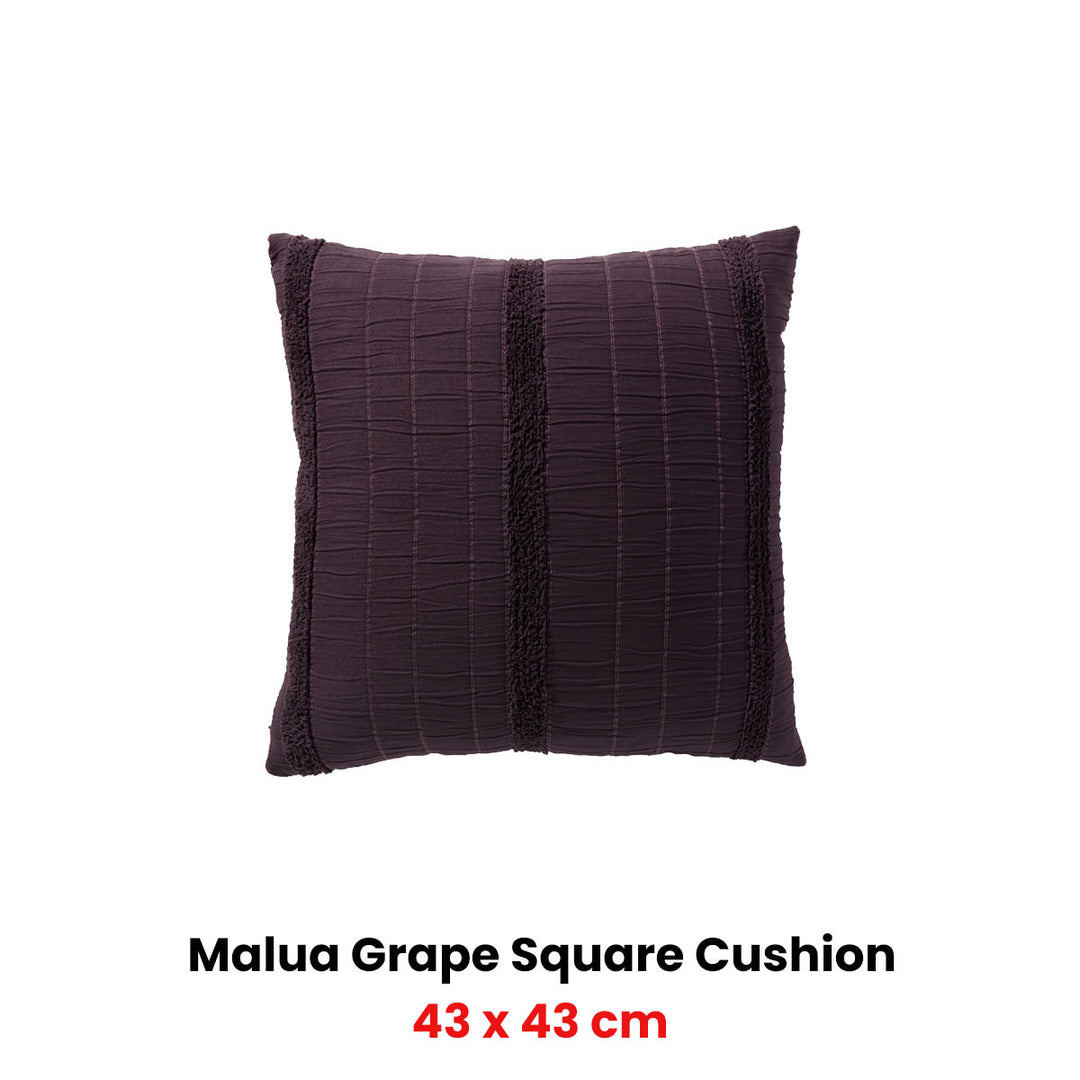 Bianca Malua Grape Velet Square Filled Cushion 43 x 43cm