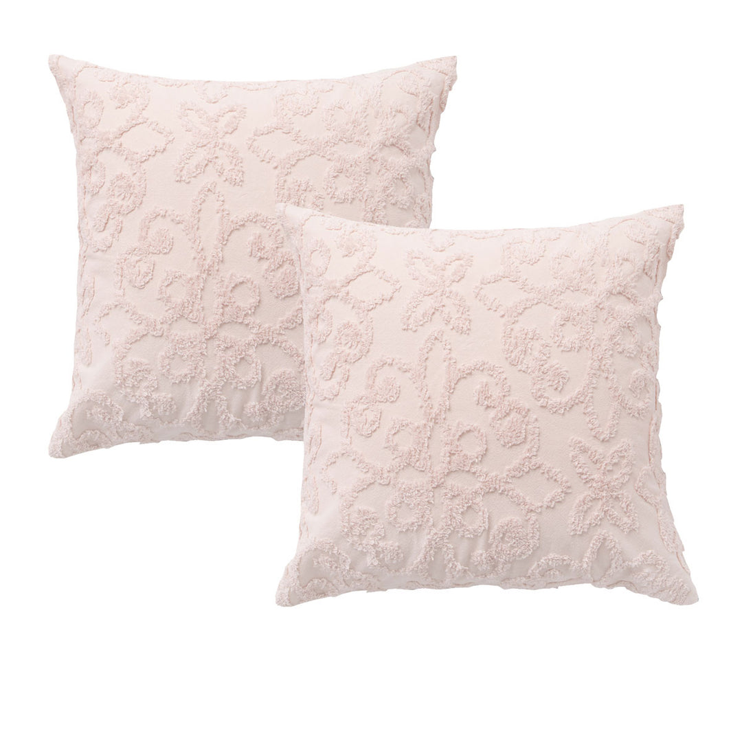 Bianca Pair of Ella Blush European Pillowcases 65 x 65cm